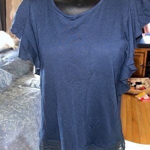Lauren Ralph Lauren Blouse Womens M Navy Shirt